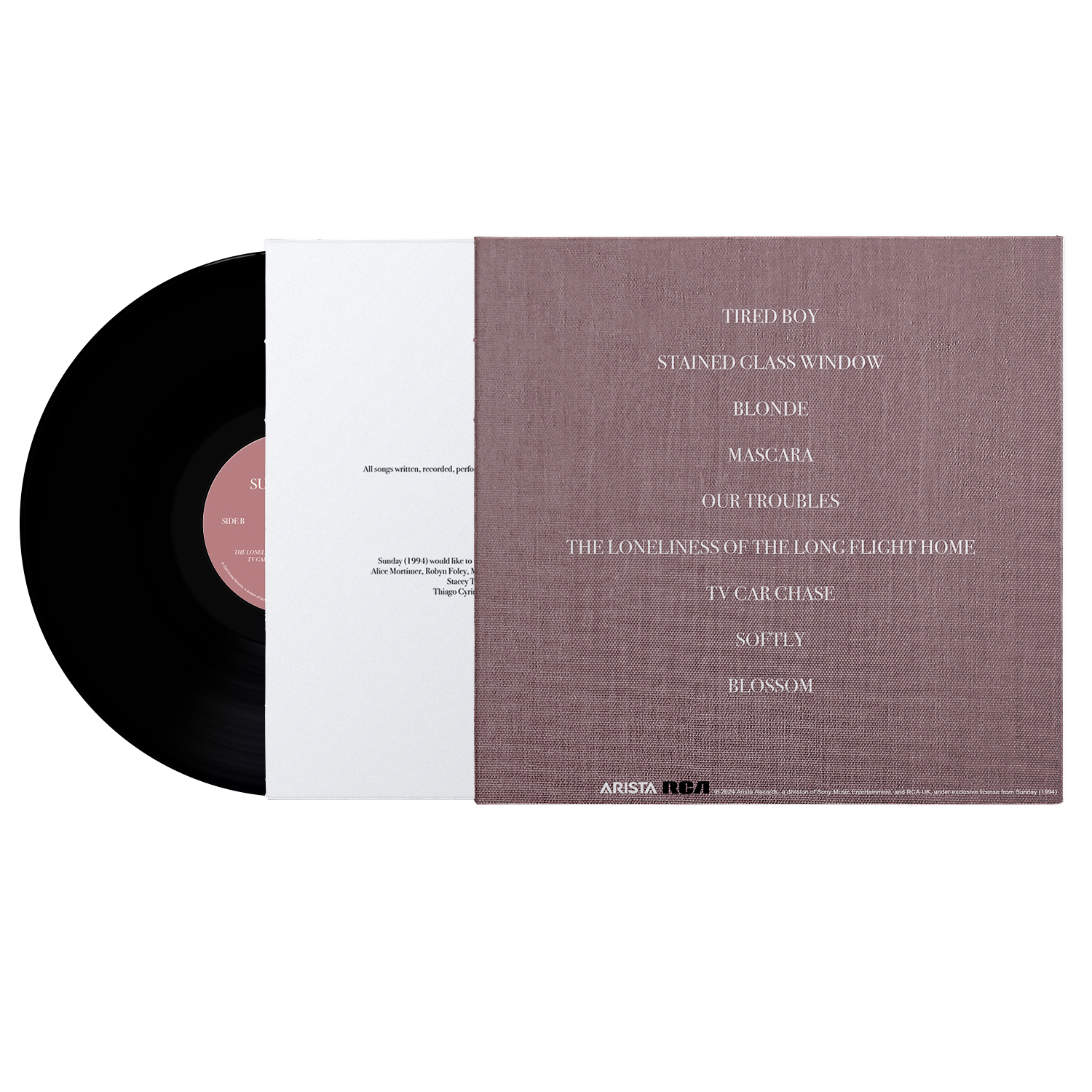 Image of Back view of Sunday (1994) standard black vinyl LP